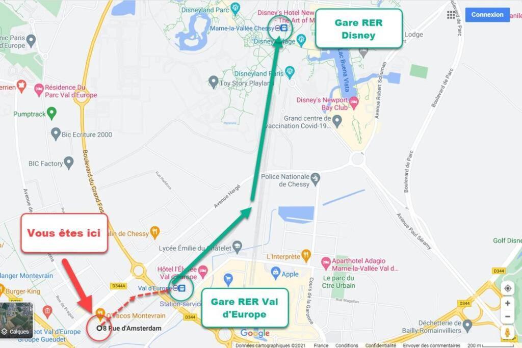 Disneyland 5 Min -Paris 35 Min -2/4 Personnes 몽테브랭 외부 사진
